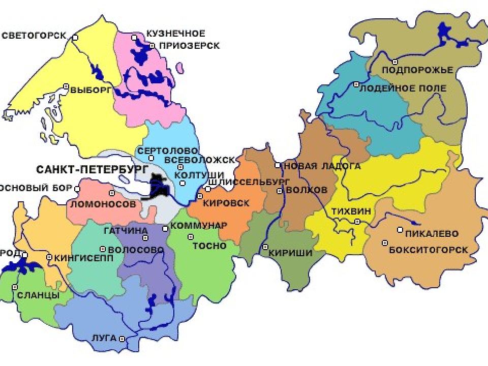 Карта местности ленинградской области