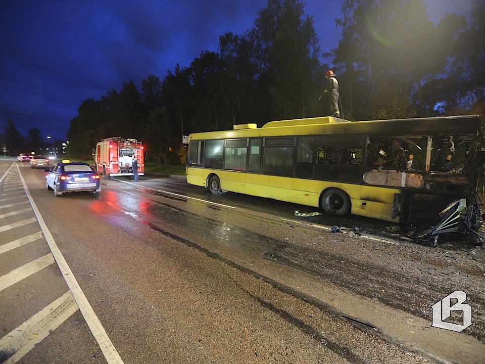 В Выборге сгорел рейсовый автобус