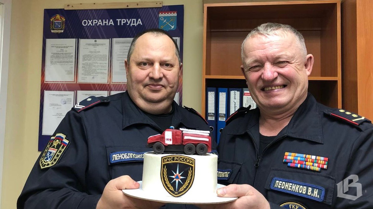 Выборгский отряд Леноблпожспаса проводил на заслуженный отдых Валерия Леоненкова 
